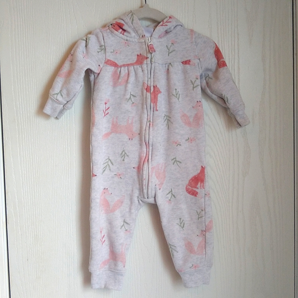 Carter's Hooded baby girl fox jumpsuit